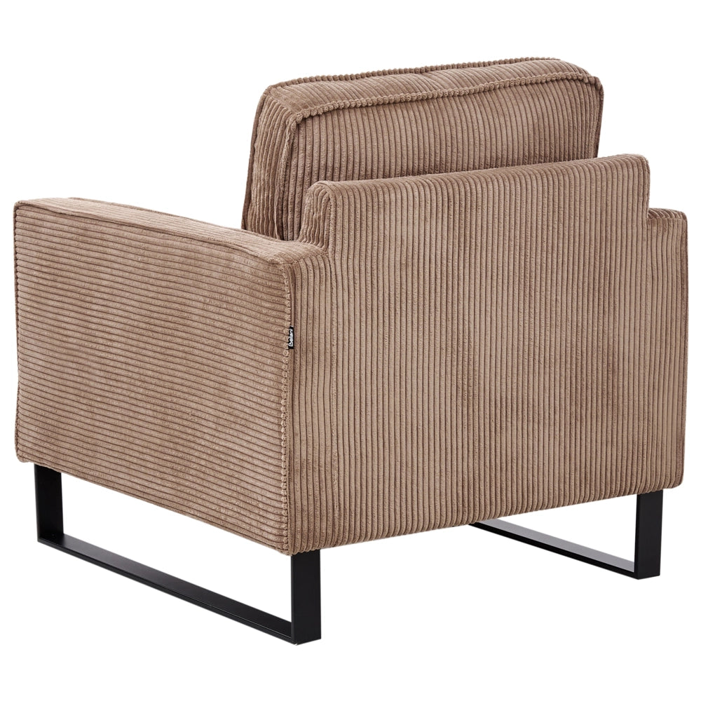 Poltrona in velluto a coste beige Soggiorno stile Moderno contemporaneo