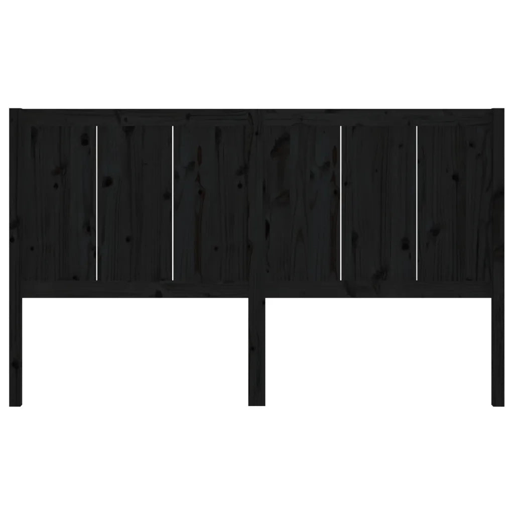 Testiera per Letto Nera 205,5x4x100cm in Legno Massello di Pino 818114