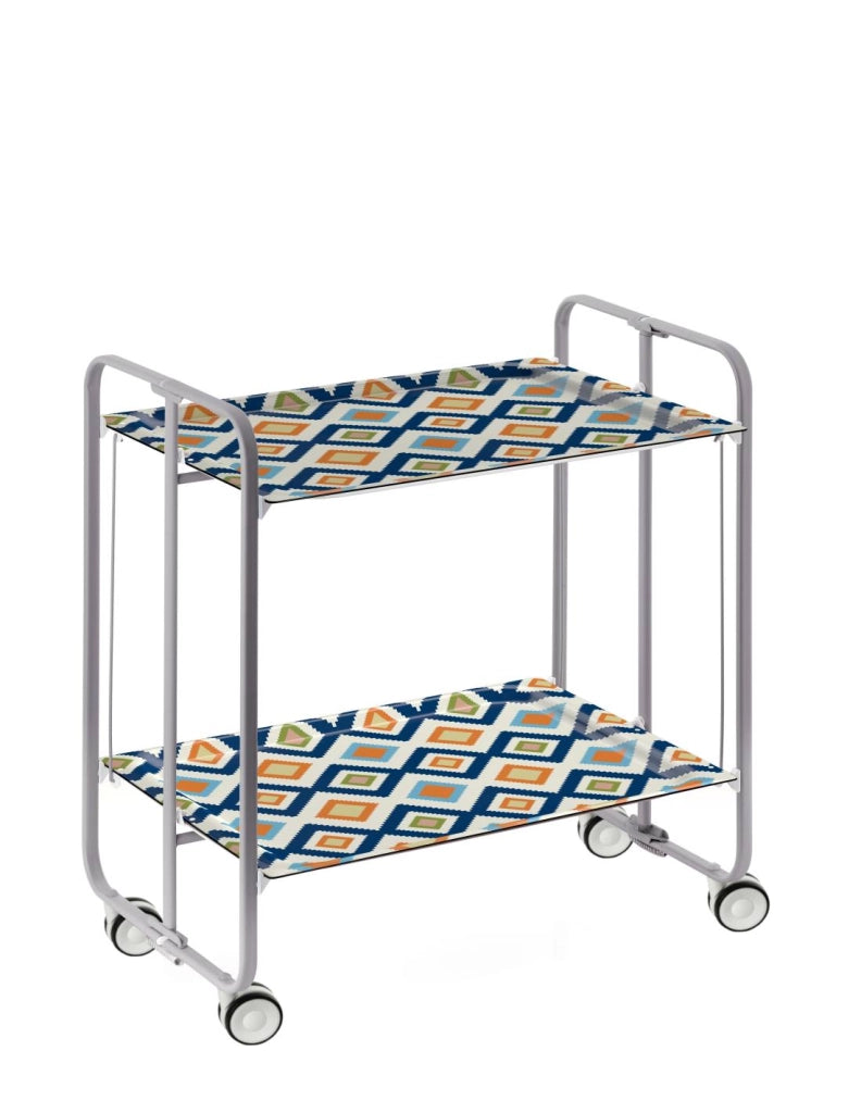 Carrello da cucina pieghevole grigio con ruote BAUHAUS 2 ripiani