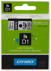 DYMO D1 etichette originali / stampa nera su trasparente / 12 mm x 7 m / etichette autoadesive per etichettatrice LabelManager / 1 Pezzo