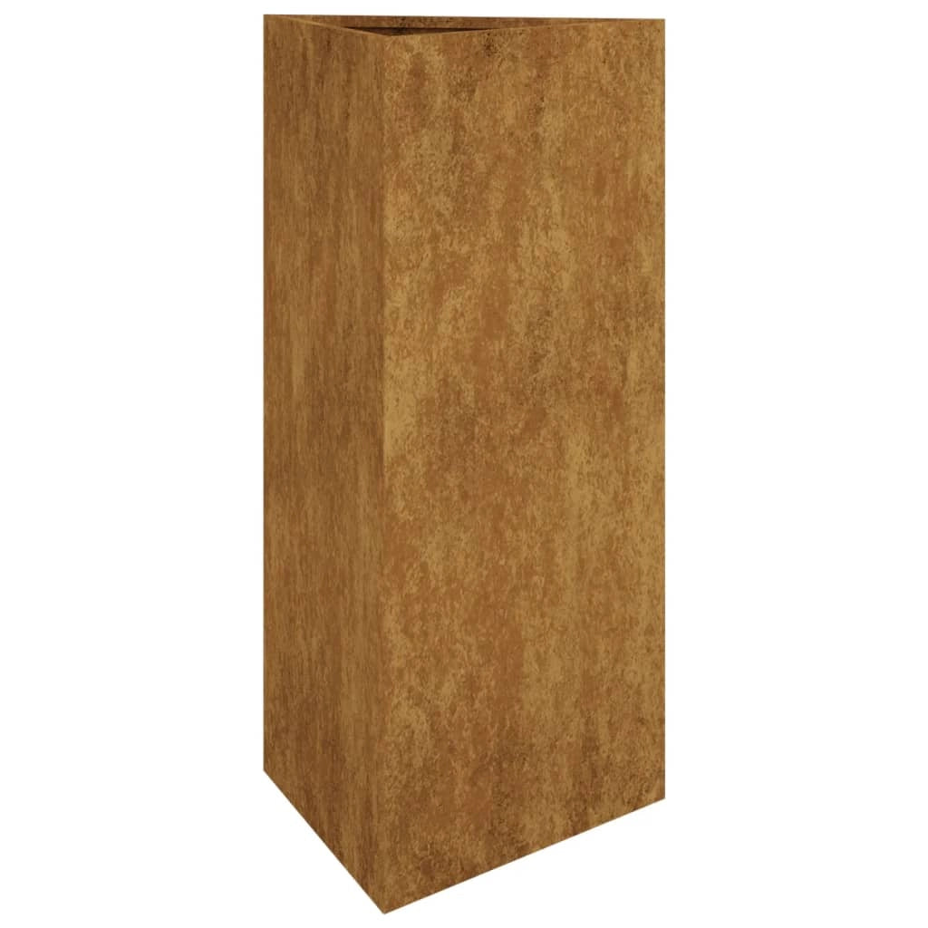 Fioriera rialzata per piante e fiori terrazza giardino 40 x 34,5 x 75 cm acciaio corten marrone 02_0037522