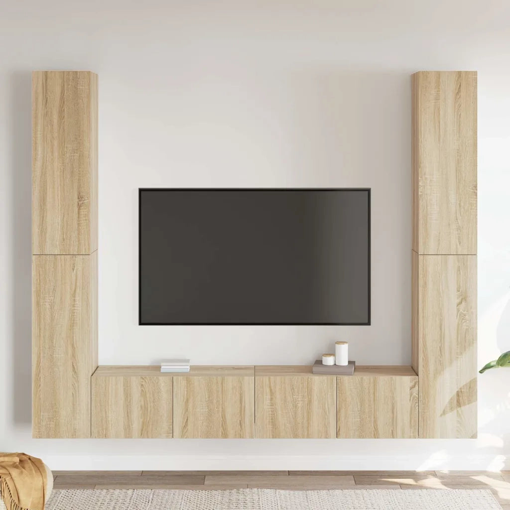 Set di Mobili Porta TV 6 pz-Set di 6 Credenza per TV Rovere Sonoma in Legno Multistrato 992402