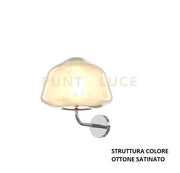 APPLIQUE OTTONE SAT. VETRO ALPHA AMBRA 1176OS-A ALPHA-AM