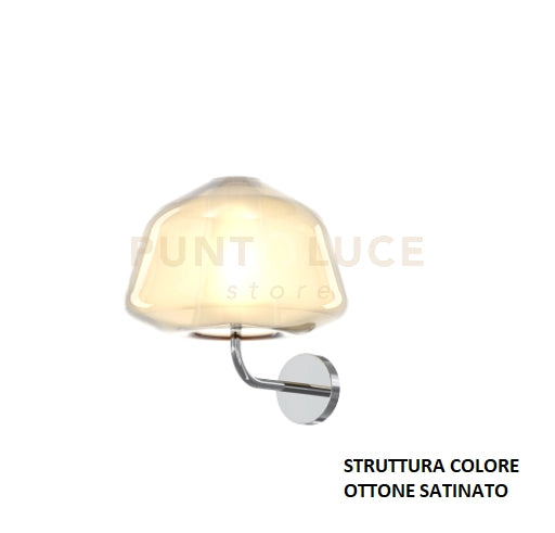 APPLIQUE OTTONE SAT. VETRO ALPHA AMBRA 1176OS-A ALPHA-AM