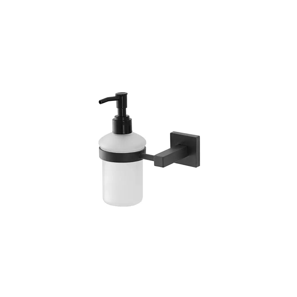 Dispenser sapone a muro acciaio nero opaco e vetro | Black Rock