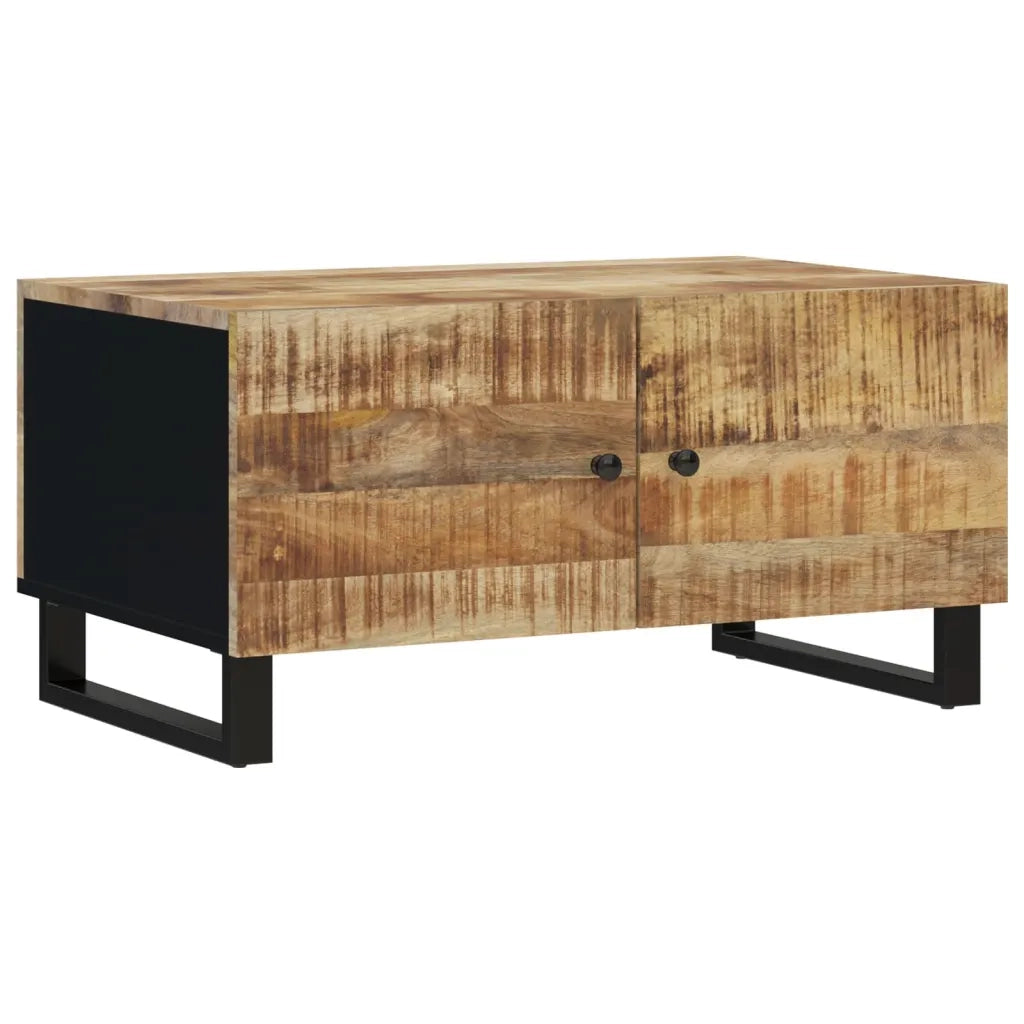 Tavolino da Soggiorno 80x50x40 cm Massello Mango e Multistrato cod mxl 27687
