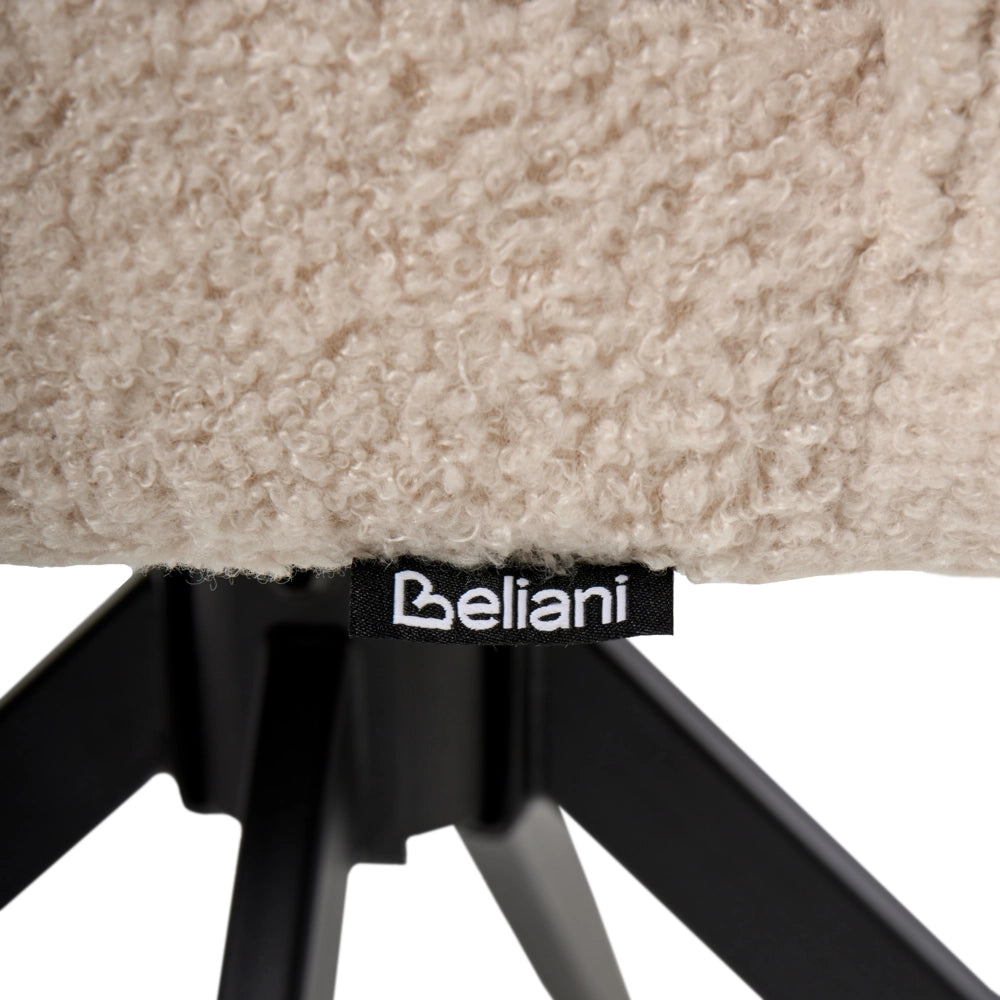 Set di 2 sedie da pranzo girevoli Rivestimento bouclé beige chiaro Base con gambe in metallo Sala da pranzo