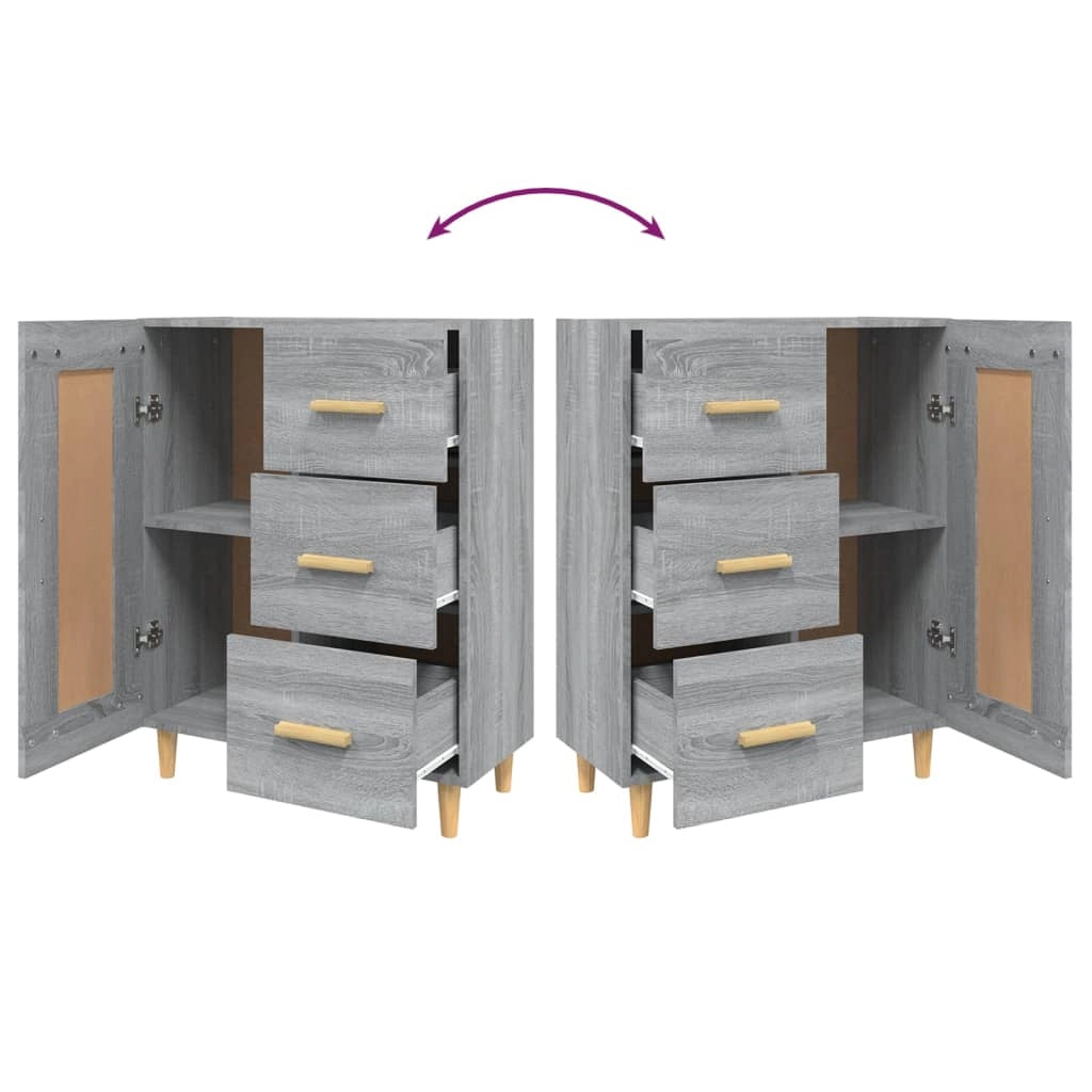 Buffet credenza cassettiera armadio mobile contenitore organizer cucina soggiorno salotto Sonoma 69,5 x 34 x 90 cm legno ingegnerizzato grigio 02_0036481
