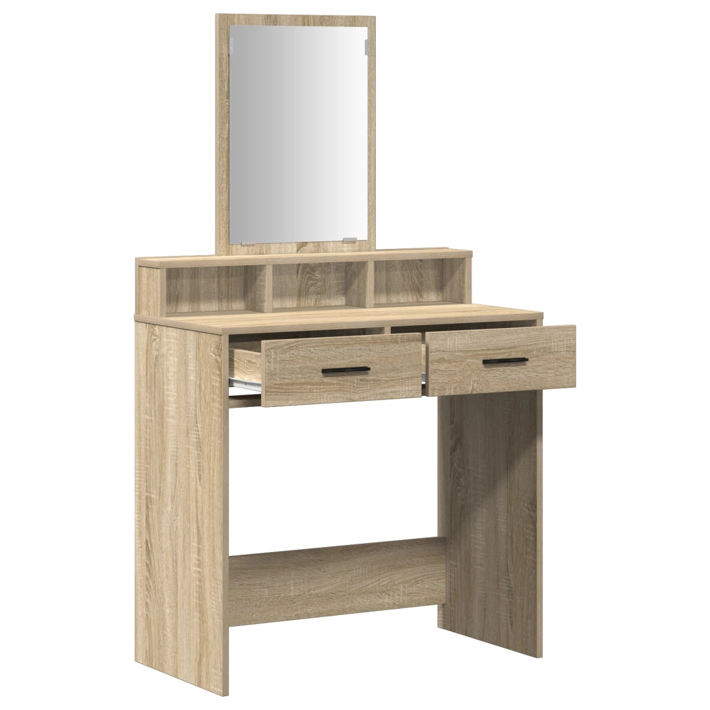 Toeletta  con cassetti in rovere Sonoma 79x41x140 cm
