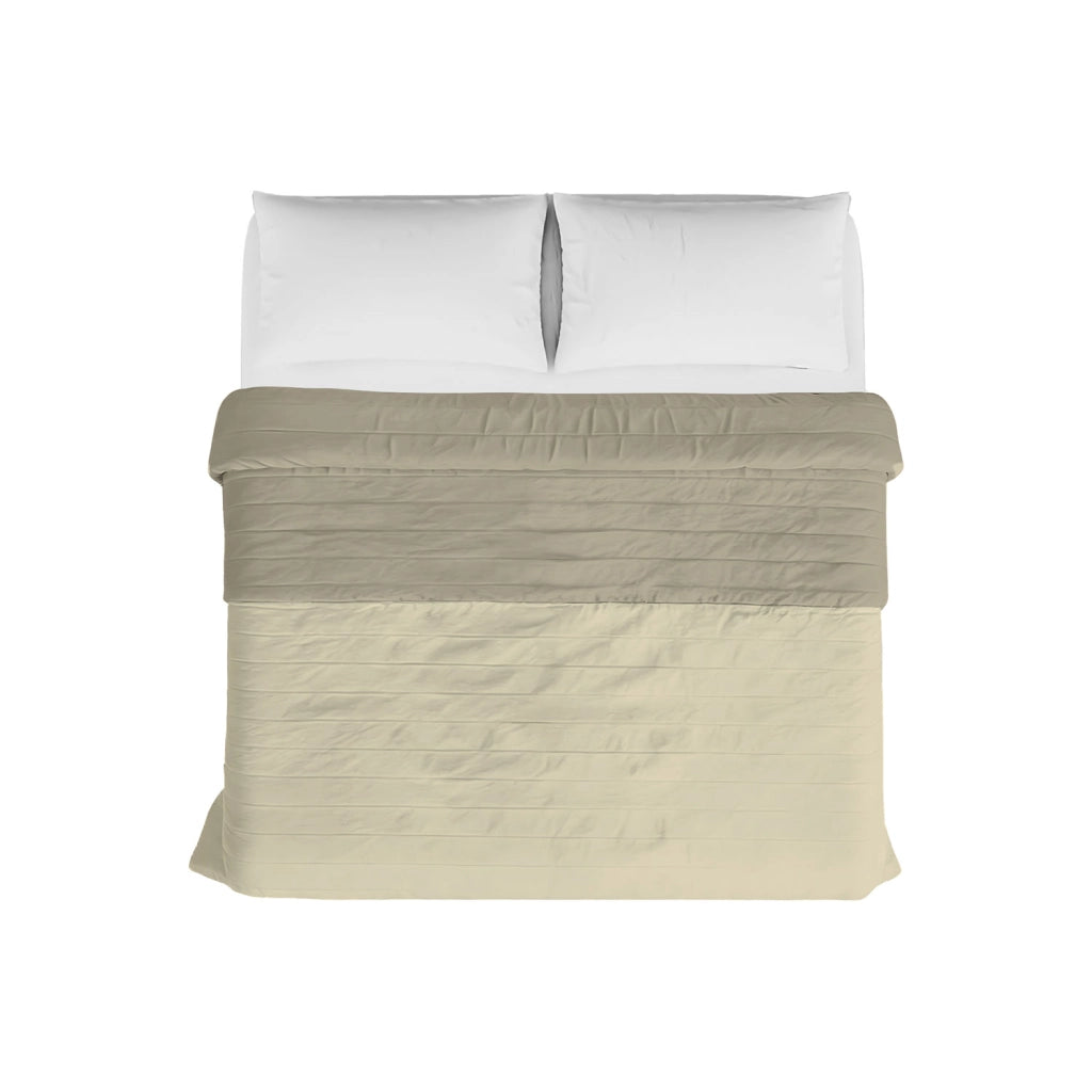 Trapuntino Estivo Double Face Effetto Water Washed Singolo 170x250 cm in Poliestere Crema e Sabbia