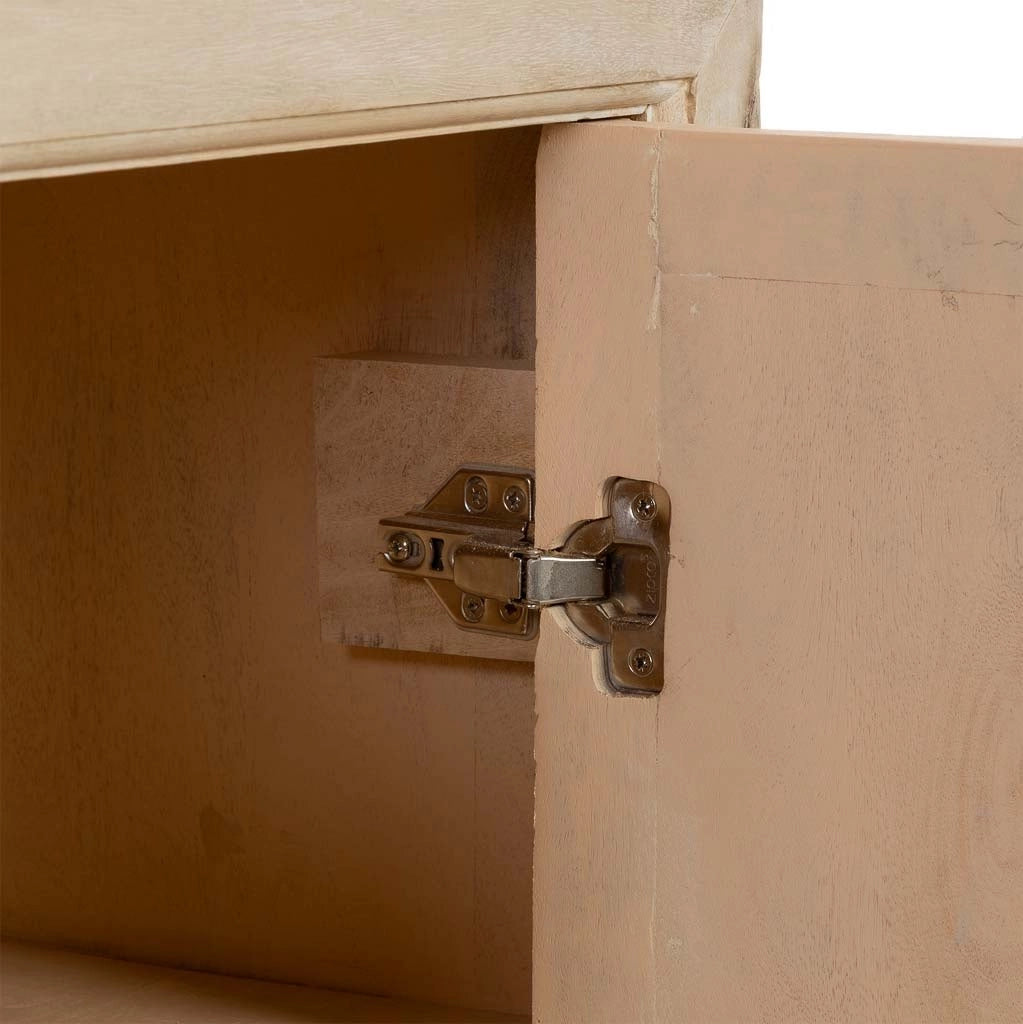 Credenza in legno beige con 3 cassetti e 2 ante 160x43x75h cm