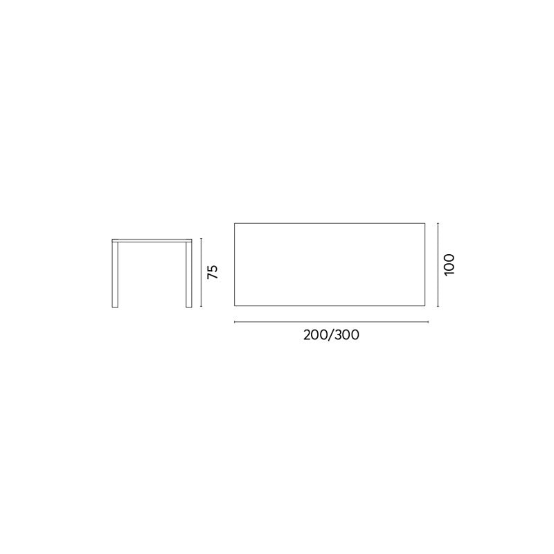 Tavolo Nettuno Allungabile 200/300 X 100 Cm Allungo Con Gambe Scorrevoli Creta Moia