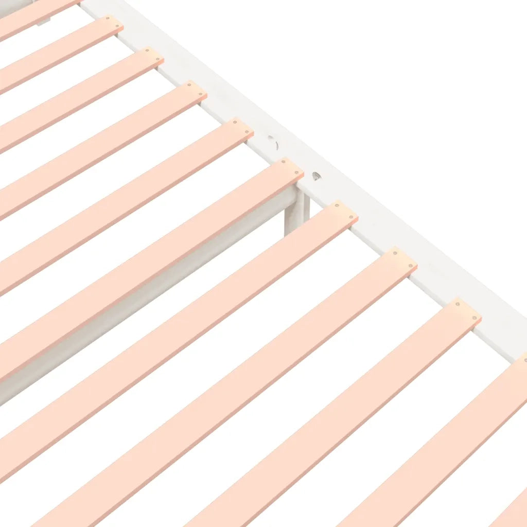 Giroletto-Struttura Letto Bianco in Legno Massello 200x200 cm 124167