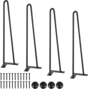 Supporti di metallo per tavoli, 482,6mm, per tavoli notturni e salottini, 226,8 kg di carico, con protezione per pavimenti in gomma, set da 4