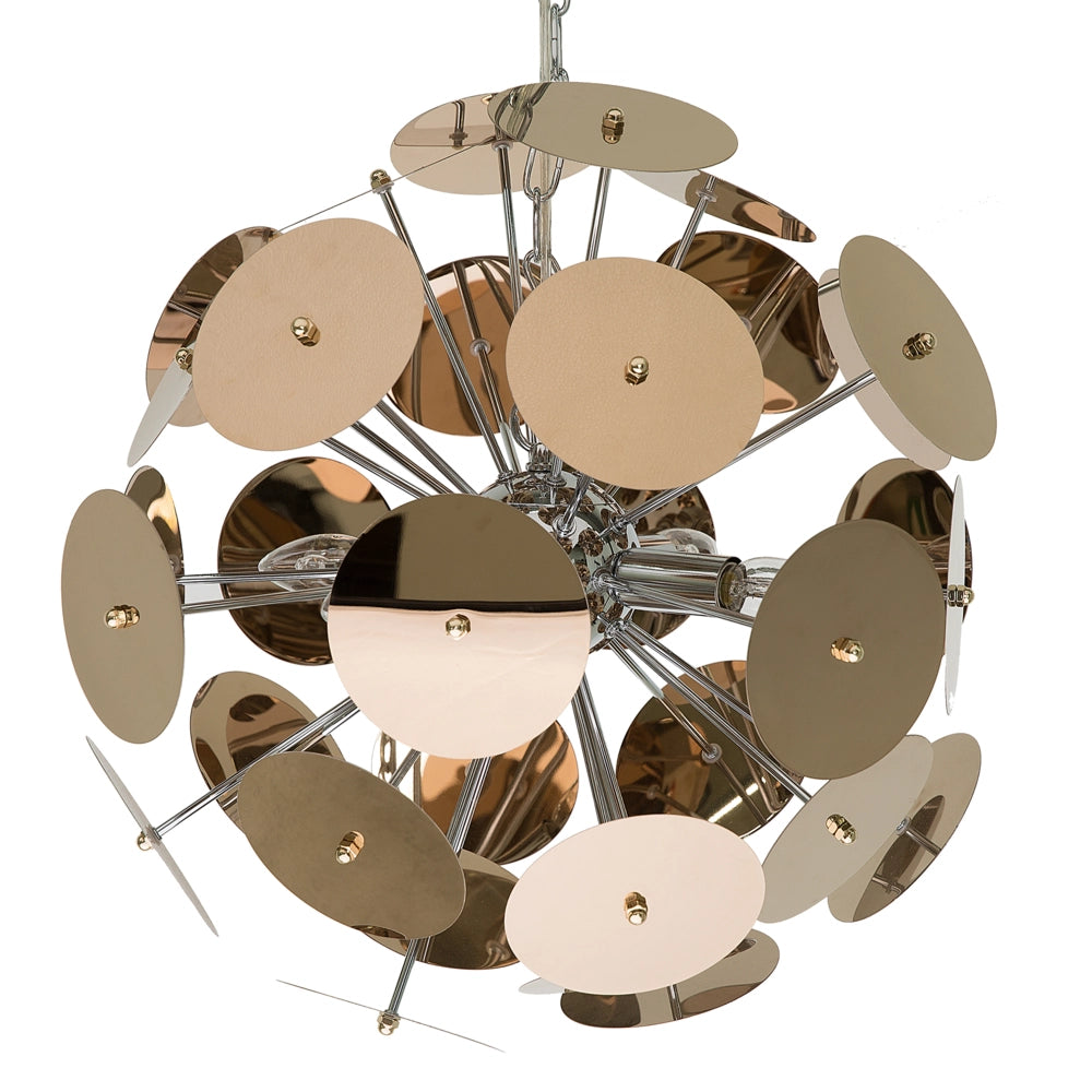 Lampada a Sospensione Paralume in Metallo Rame 4 Luci Industrial Art Deco