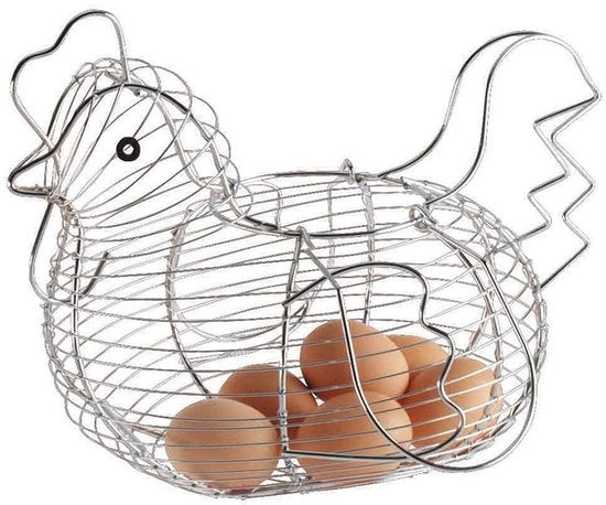 Eiermando per Polli in Acciaio Inossidabile - 2 Dozzine di Uova - Disegno a Filo Aperto - Accessori per la Cucina - 34 x 26 x 24 cm - Eierhouder