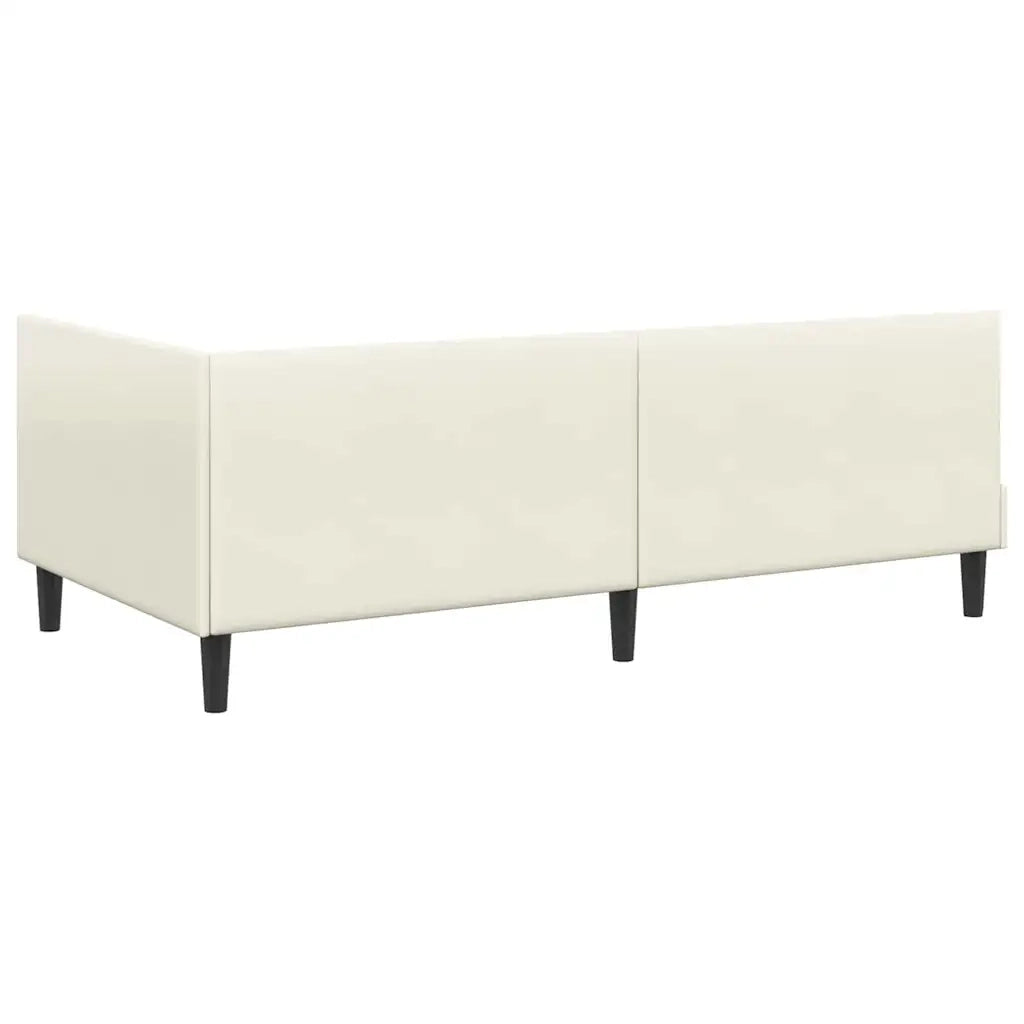 Cornice del letto ad angolo Crema 100 cm x 200 cm Velluto