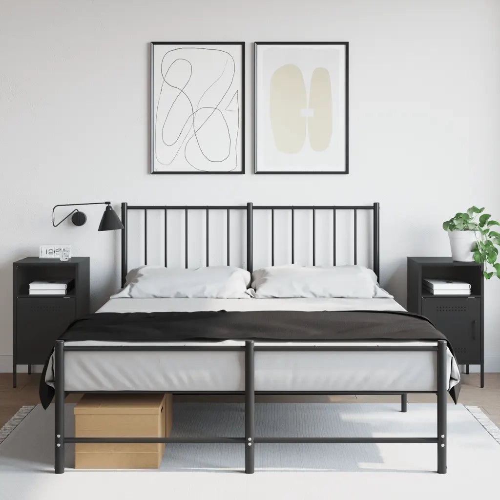 Comodini 2 pz Neri 36x39x68 cm in Acciaio 843067