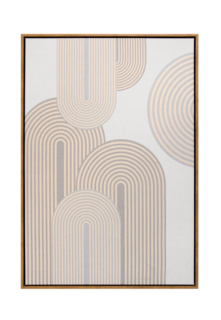 Quadro Hispanohogar in poliestere geometrico toni crema 93x63