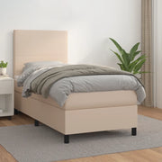 Giroletto a Molle con Materasso-Struttura Letto con Materasso Cappuccino 80x200 cm Similpelle 848778