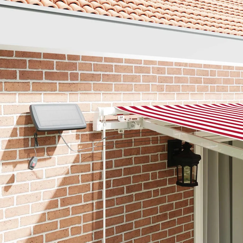 Tenda Retrattile Rosso e Bianco 450 × 300 cm Tessuto e acciaio 3330914