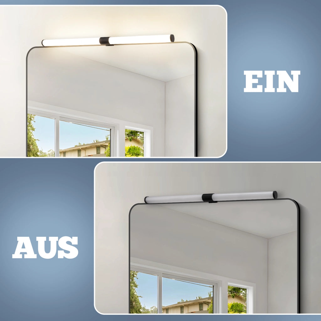 ZMH Lampada da Bagno LED sopra Specchio 8W 60 cm Nera IP44 Luce Neutra Moderna per Armadio da Cantina Cucina