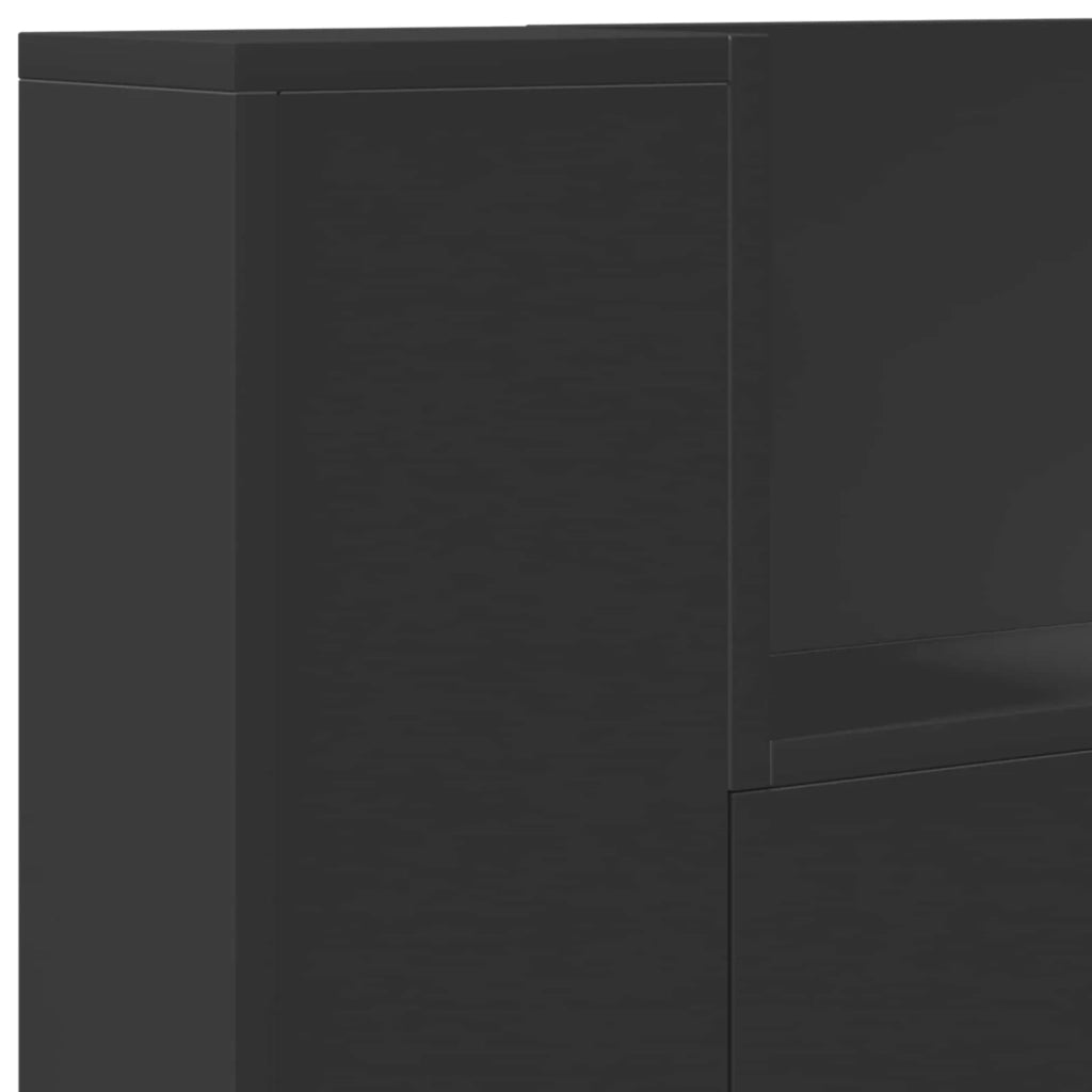 Testiera | Testata Nero 100 x 16,5 x 103,5 cm Legno multistrato