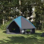 Tenda Teepee per 8 persone-Tenda da campeggio Blu e Grigio 490 x 410 x 210 cm