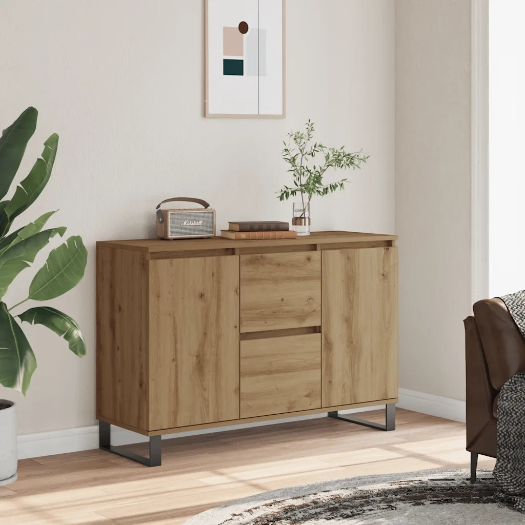 Credenza Rovere Artigianale 104x35x70 cm in Legno Multistrato