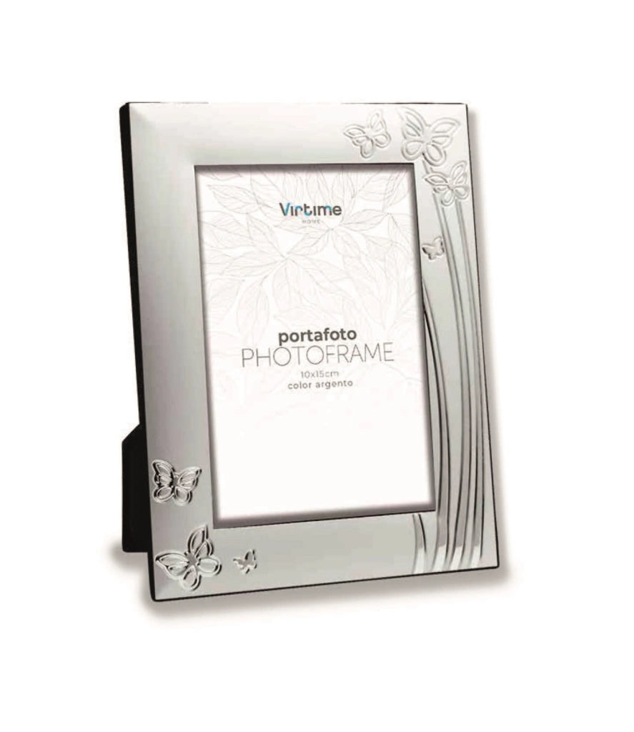 Cornice Portafoto da Appoggio Silver Farfalline 10 x 15 cm