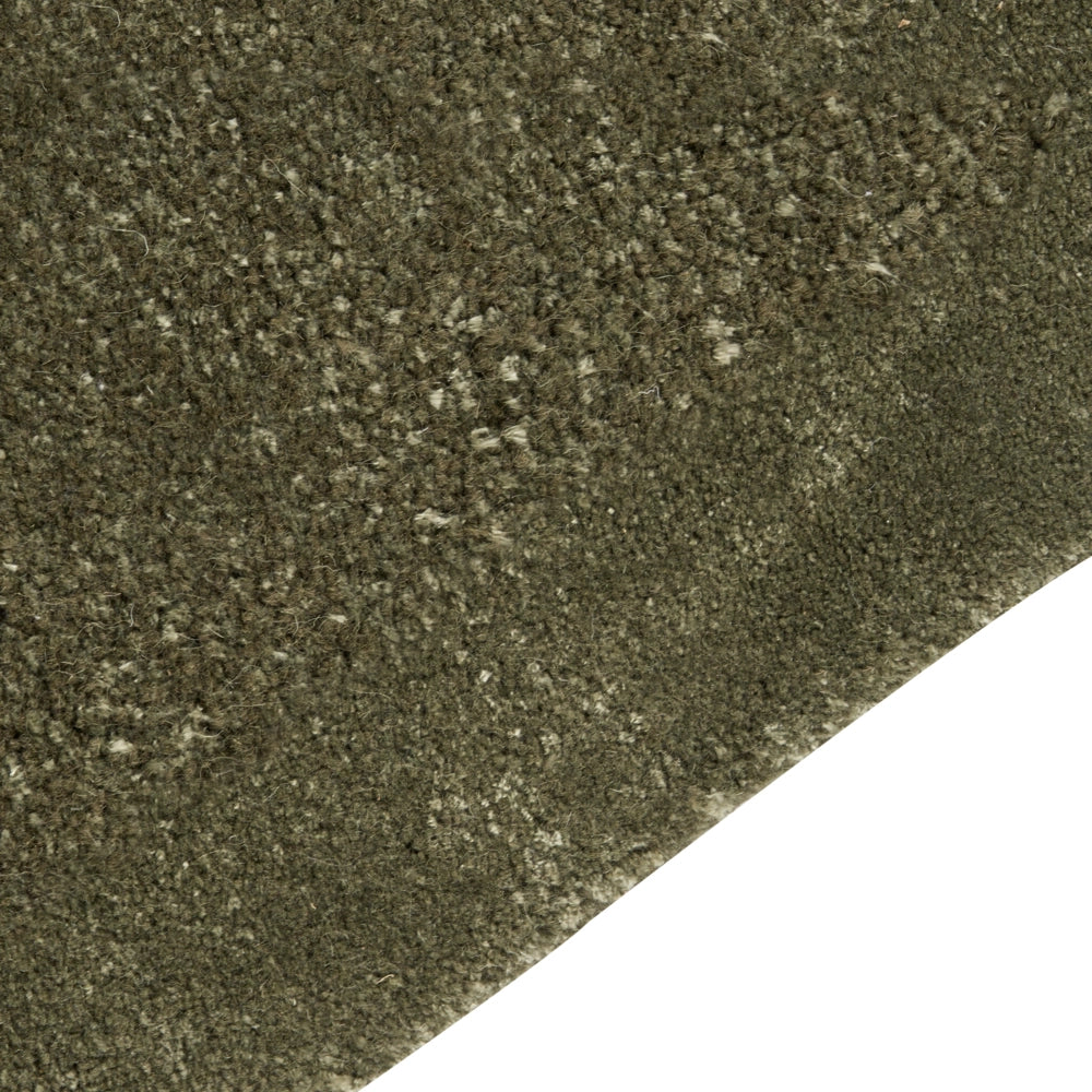 Tappeto verde scuro lana di viscosa 80 x 250 cm trapuntato a mano soggiorno
