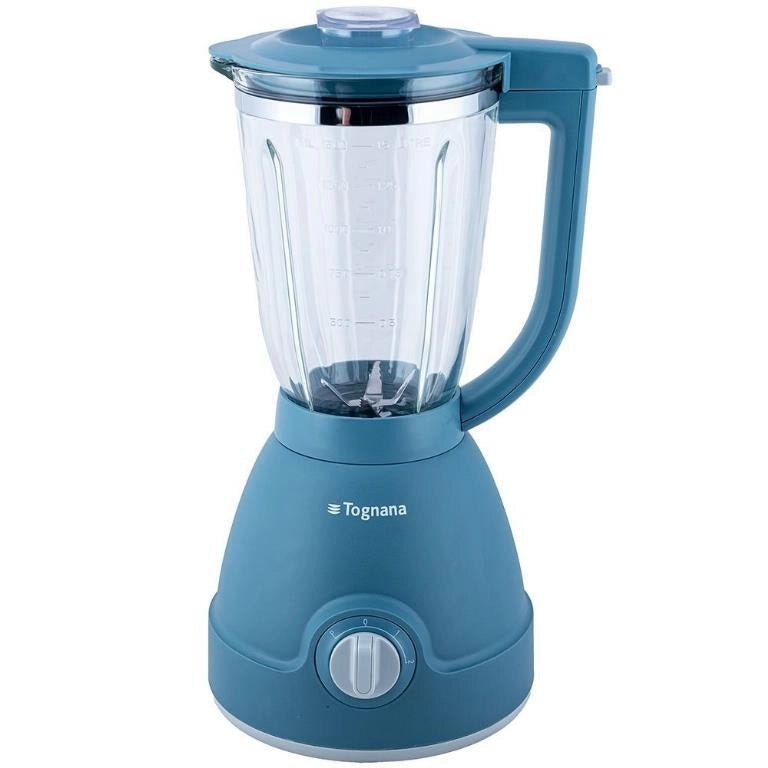 Frullatore Elettrico con Bicchiere in Vetro Graduata 1,5 Litri Blu 1000 Watt