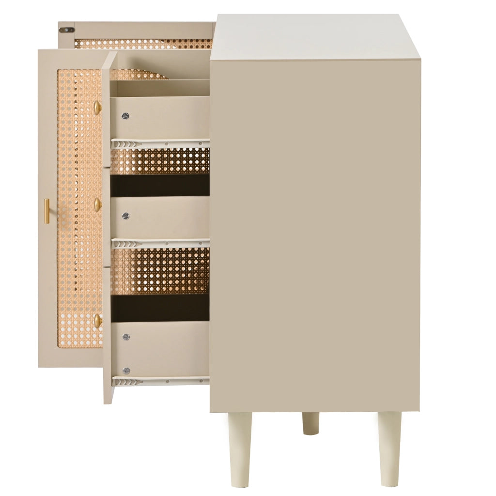 Credenza con 2 ante e 3 cassetti - per soggiorno e sala da pranzo - in truciolare - 120×40×82.5 cm - bianco
