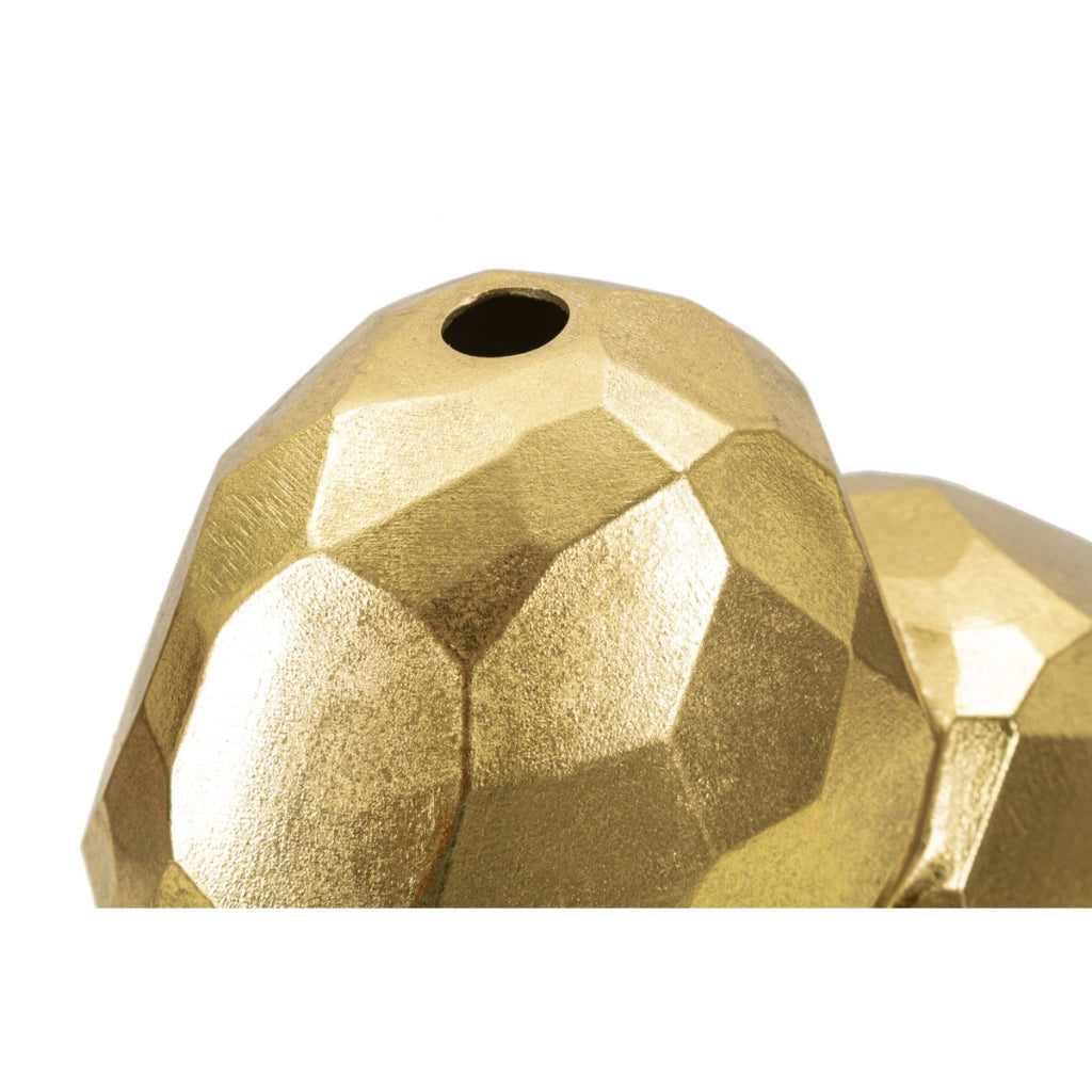 Vaso Decorativo Cuore 17, Oro, Poliresina, 19x9x18 cm