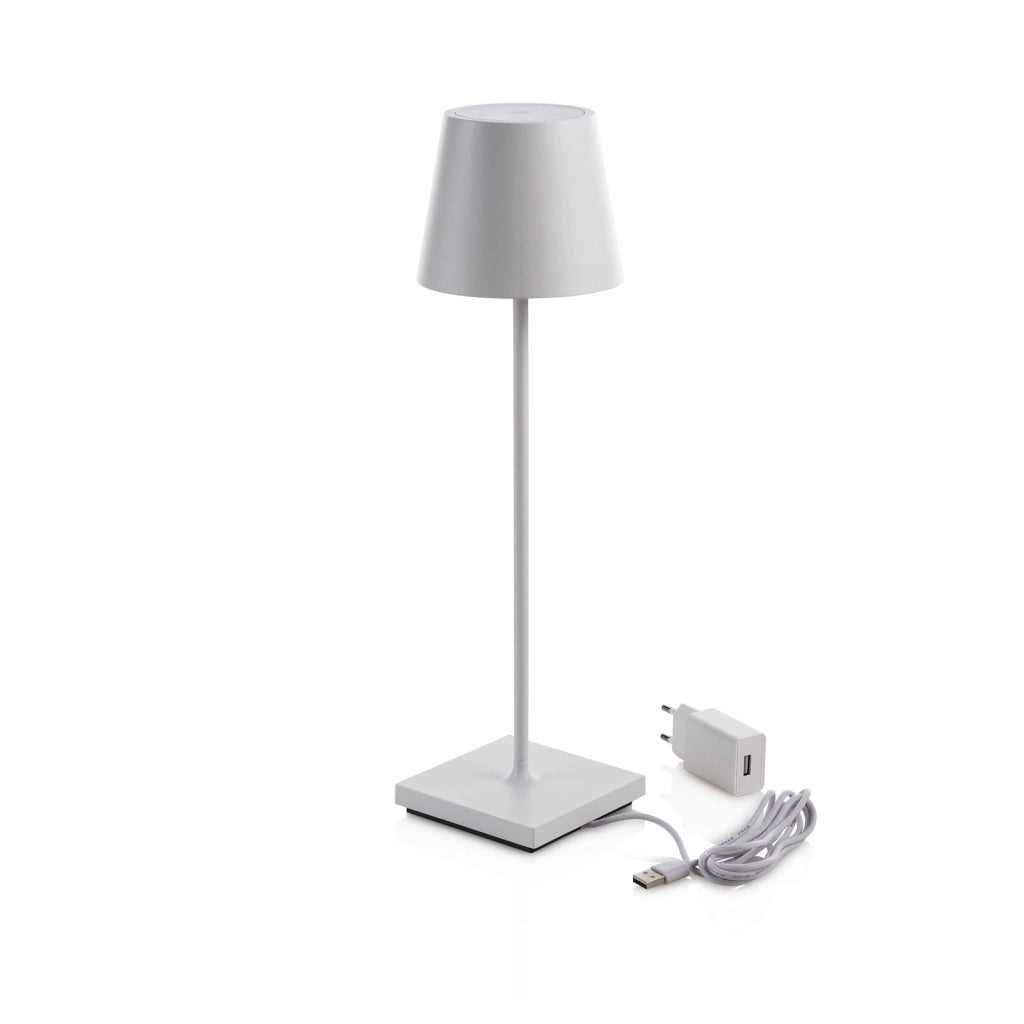 Lampada da tavolo ricaricabile OSCAR bianco