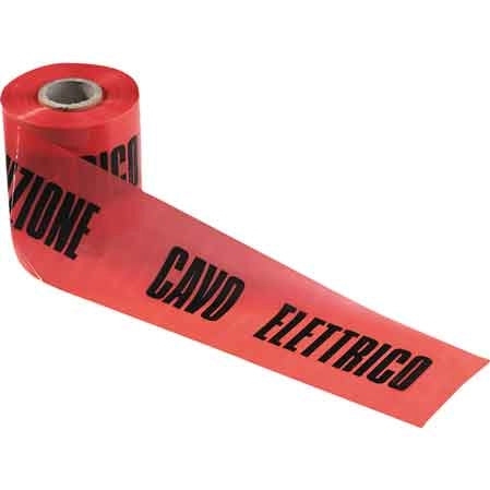 NASTRO SEGNALETICO 'ATTENZIONE CAVO ELETTRICO' cm 10x200 mt