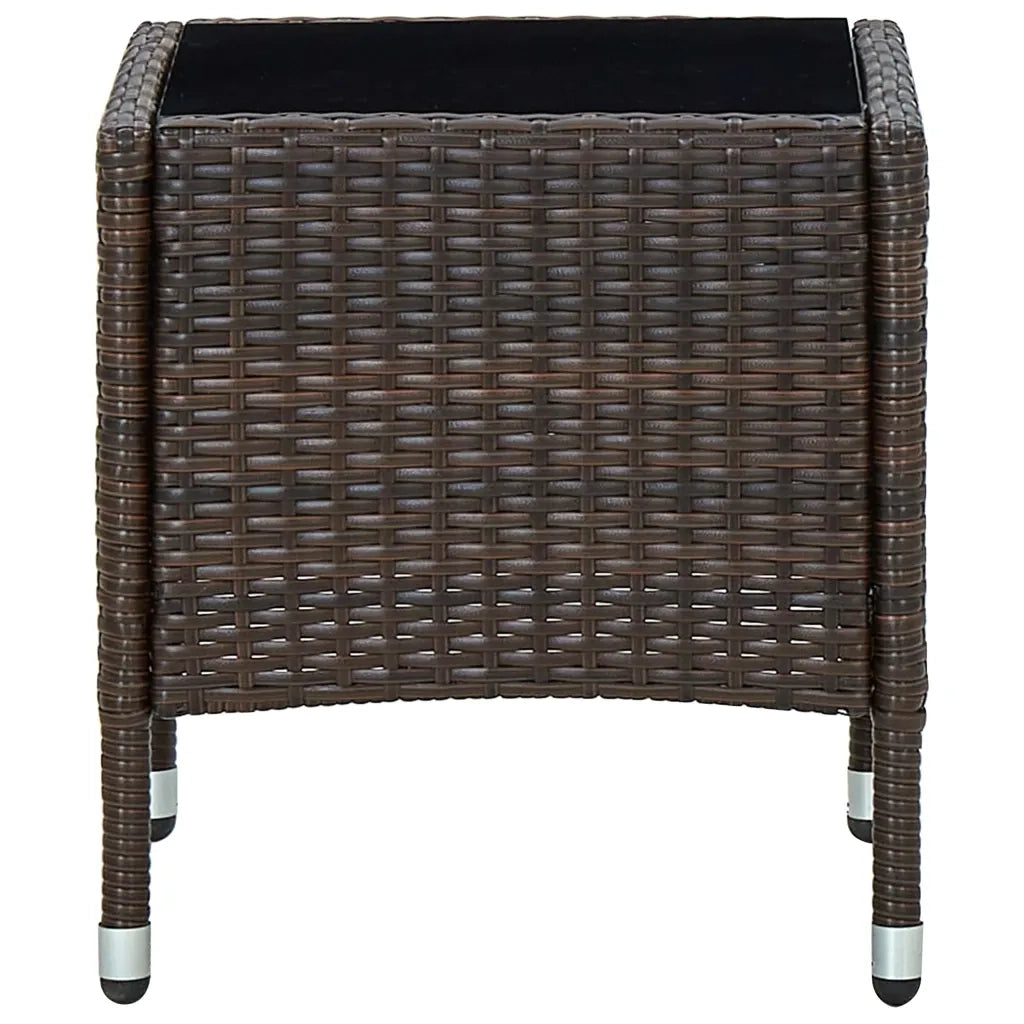 Tavolo da Giardino | Tavolino da esterno Marrone 40x40x45 cm in Polyrattan