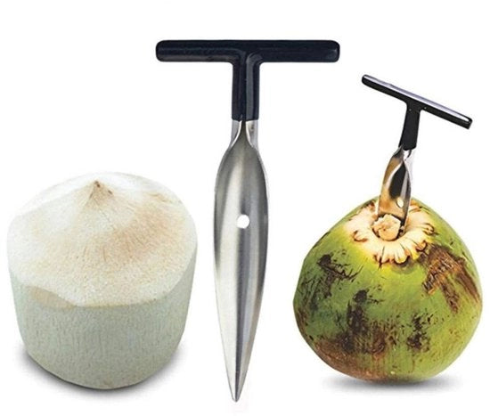 Apriococci Opener in Acciaio Inossidabile - Apriococci Flessa - Sicuro - Facile - Flessa Apriococci - Per Acqua di Cocco Fresco - Apriococci Flessa per Cocci di Cocco