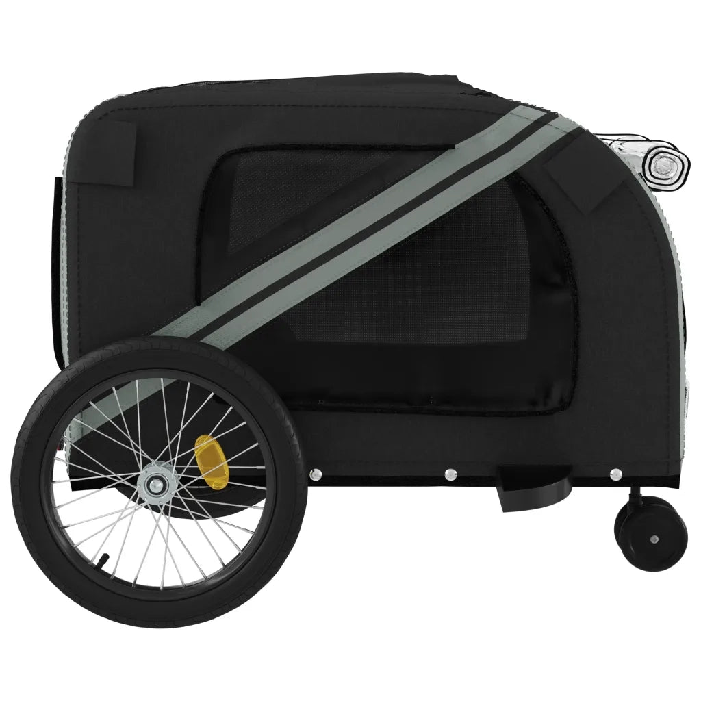 Rimorchio da Bici per Animali Grigio e Nero Oxford e Ferro CFW5137741