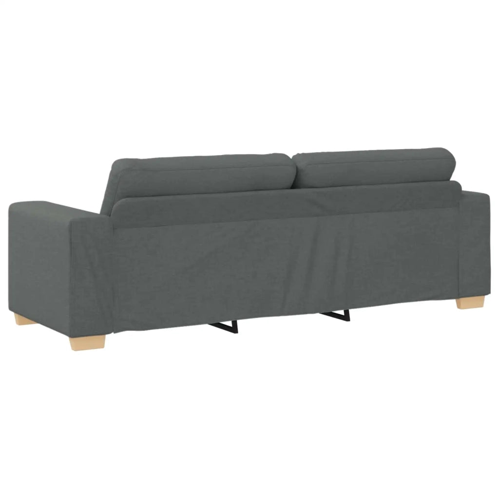 Divano 3 pcs Grigio scuro 221 x 80 x 80 cm Tessuto misto lino 3324629