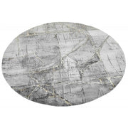 Trade Shop - Tappeto Tondo Effetto Marmo Peluche Pelliccia Elegante Living Camera Letto 90x90 -
