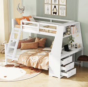 Letto a castello per bambini 90x200/140x200 cm con scrivania