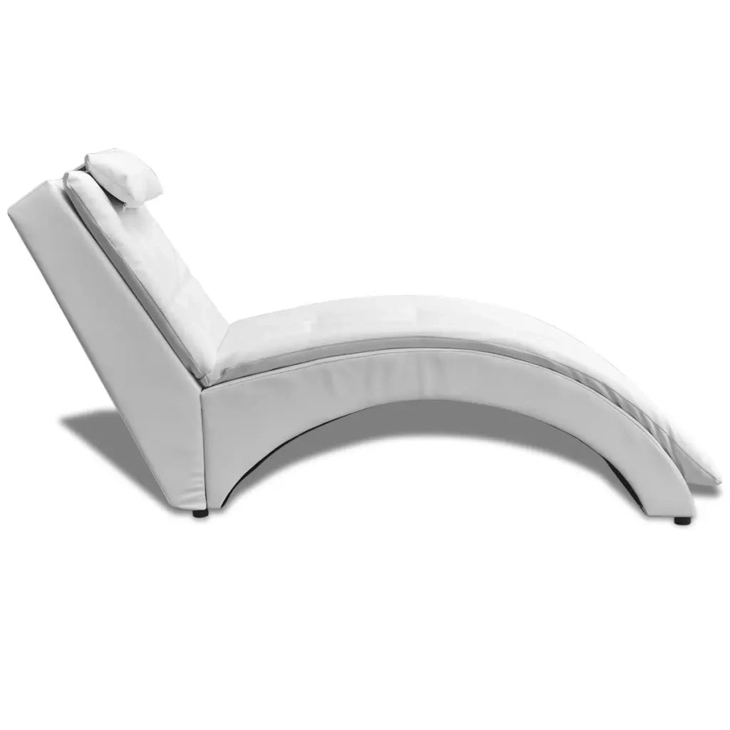 Sedia a Sdraio con Cuscino Bianca in Similpelle CFW3278016