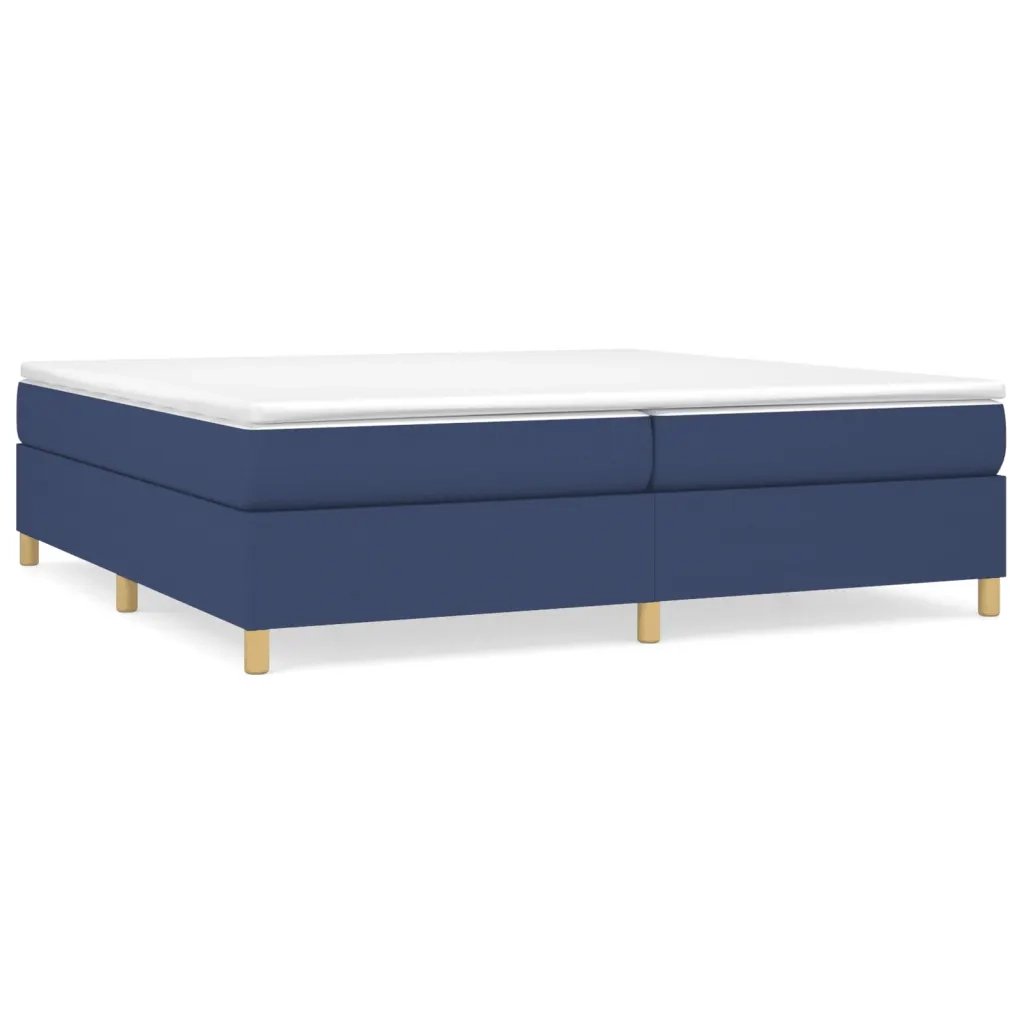 Letto matrimoniale | Letto per adulti | Struttura Letto a Rete a Molle Blu 200x200 cm in Tessuto