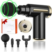 Mini Gun di Massaggio Profondo Tessuto, 6 Velocità Manuale a Batteria con 4 Teste 1800mAh Batteria & Carica Tipo-C, Apparecchio di Ricarica Silenzioso per Pieno Alleviare il Dolore