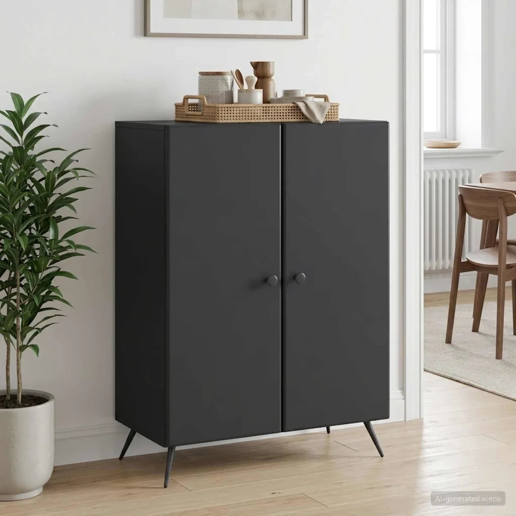 Credenza Nero 66 x 34,5 x 90 cm Legno ingegnerizzato 895506
