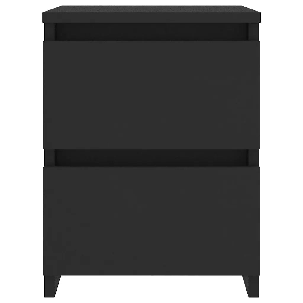 Comodini 2 pz Neri 30x30x40 cm in Legno Multistrato 800516