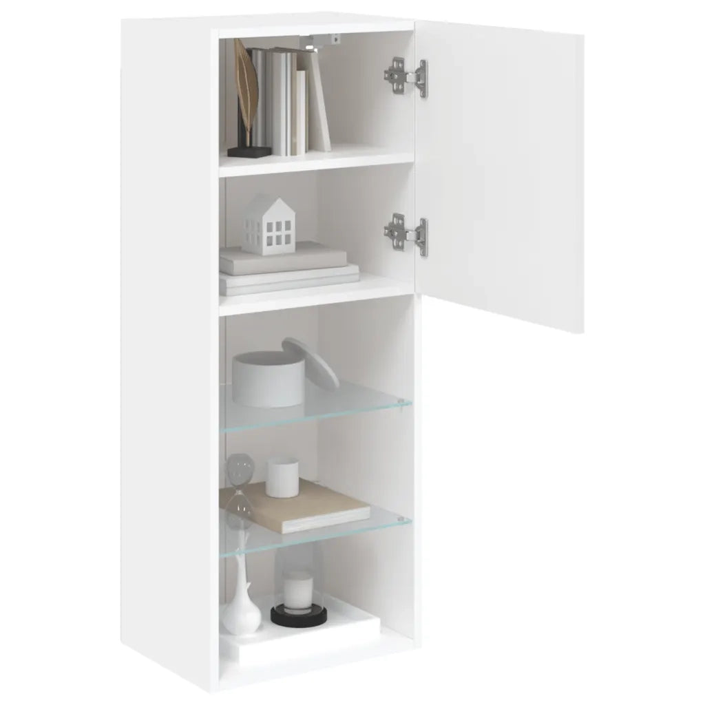 Mobile TV con Luci LED-Credenza TV-Console TV Bianco 40,5x30x102 cm