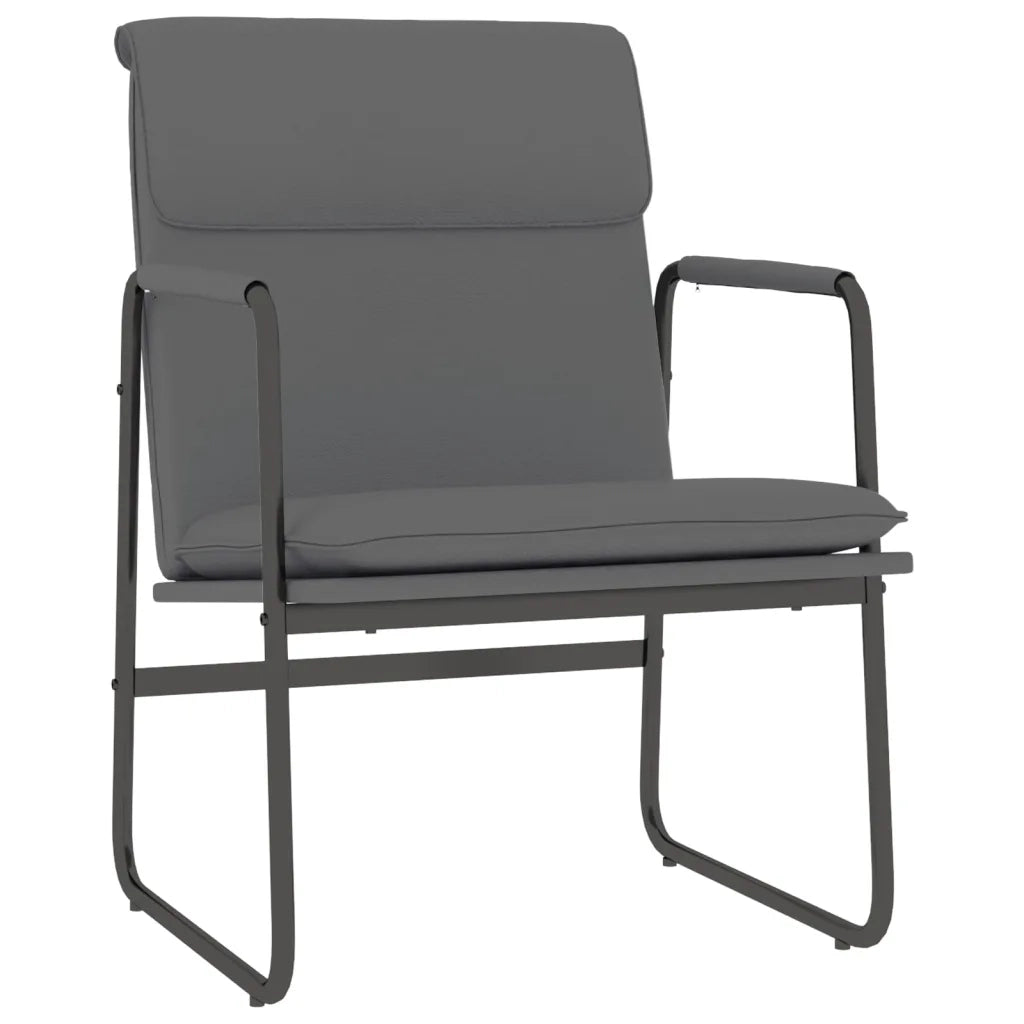 Poltrona | Sedia Lounge Grigia 55x64x80 cm in Similpelle