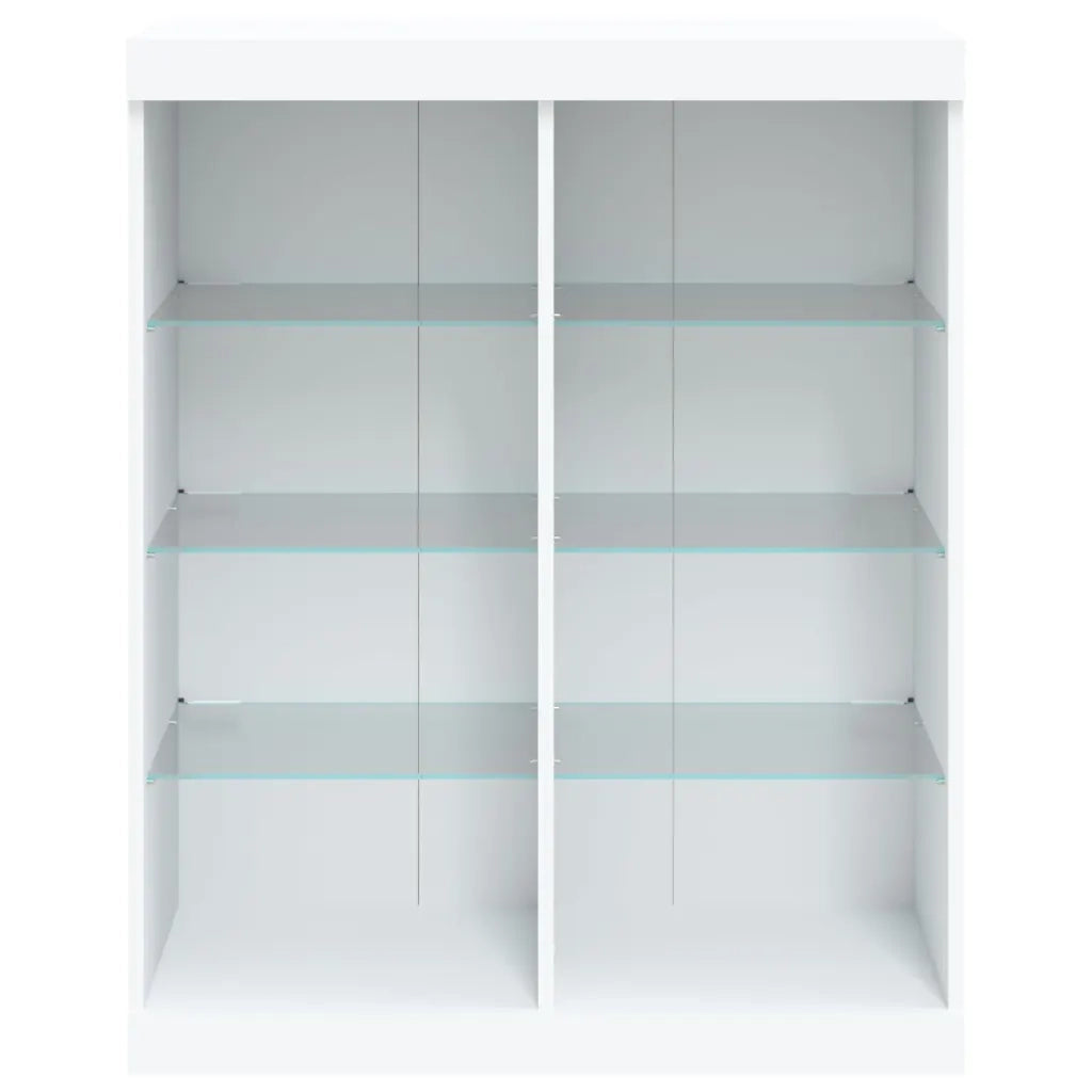 Credenza | Madia | Buffet da pranzo | Armadio da pranzo con Luci LED Bianca 81x37x100 cm